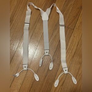 Elegant White Men's Suspenders